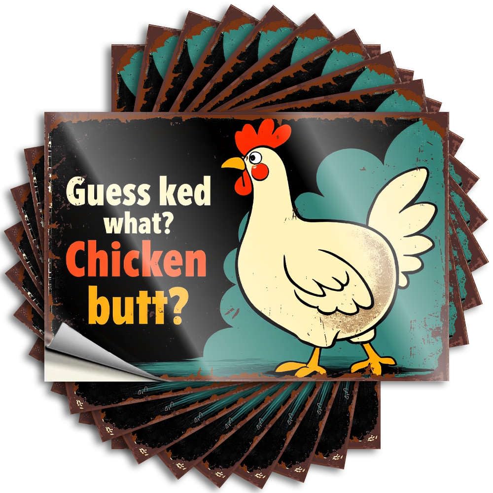 Cool Cover Tattoo | Guess What? Chicken Butt! Aesthetic for Science Decor(12X18CM)