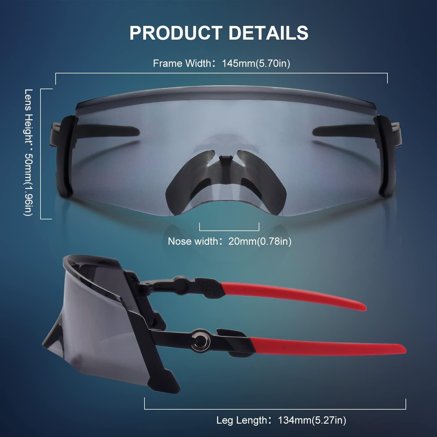 Miniatura 5 de OuShiun Gafas de sol deportivas para hombres y mujeres al aire libre ciclismo conducción golf gafas resistentes al viento protección UV