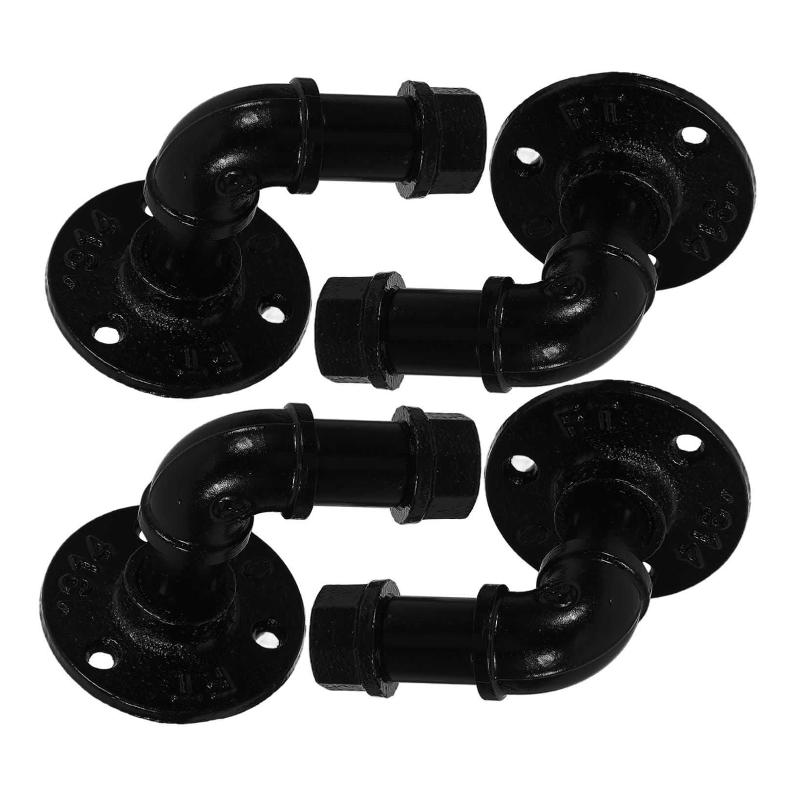 HOMSFOU Crochet Décoratif en Fer Noir Style Industriel, Lot de 4