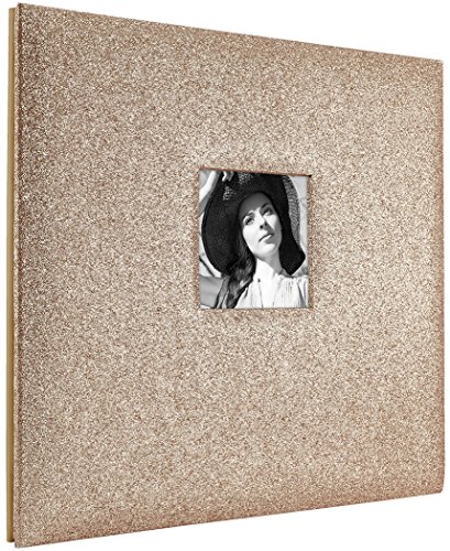 Image of MCS Expandable 10-Page Glitter Scrapbook Album with Photo Opening Cover and 12 x 12 Inch Pages, 13.5 x 12.5 Inch, Gold
