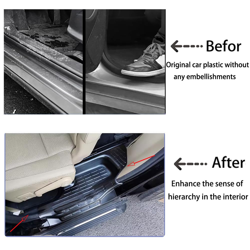 Car Accessories Stainless Steel Inner Door Sill Protector Cover Door Entry Guard Plate Sticker 4PCs Compatible with Toyota — view 4
