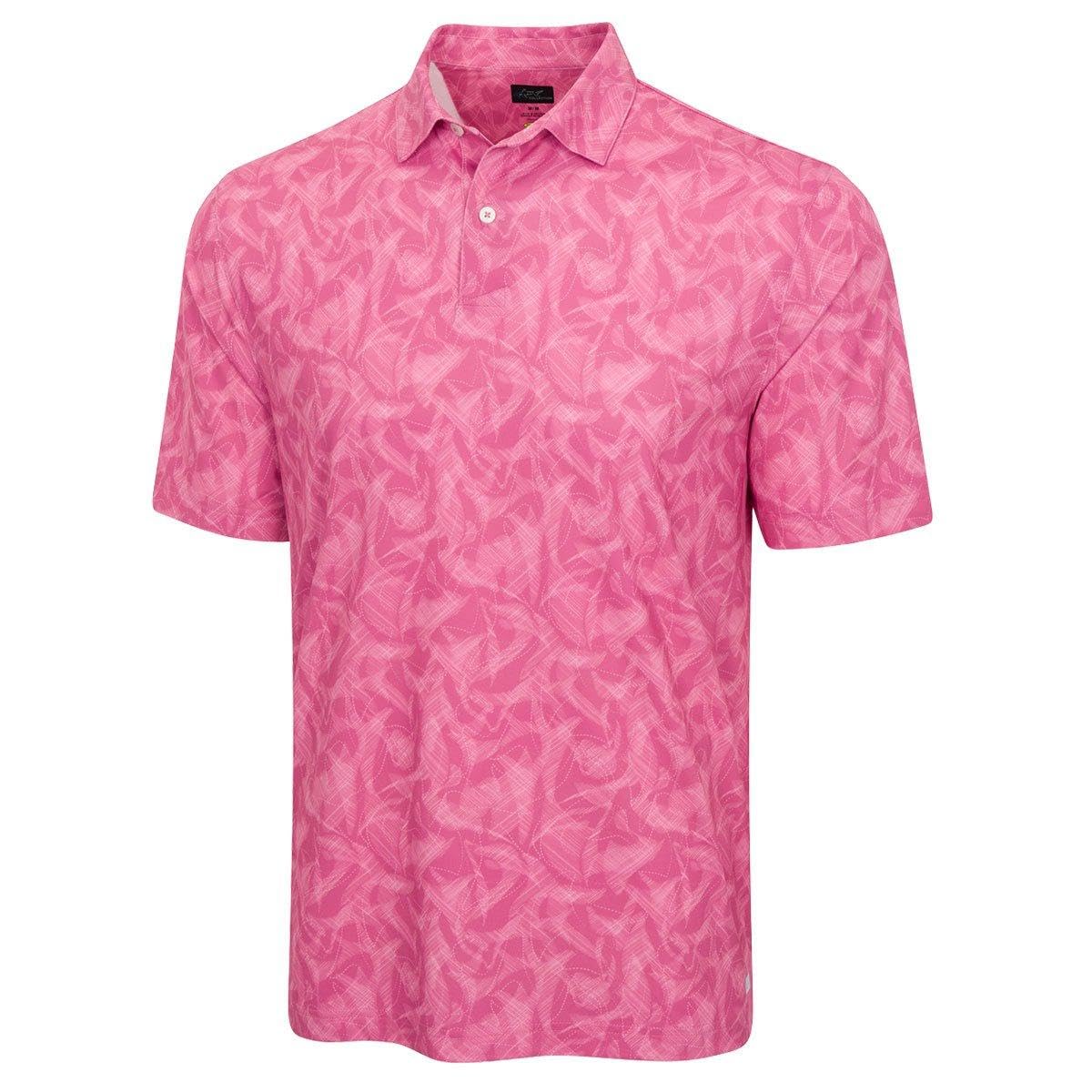 Greg Norman Men's Great White Mirage Ultra-Stretch Golf Polo Shirt - XXL/Lobster