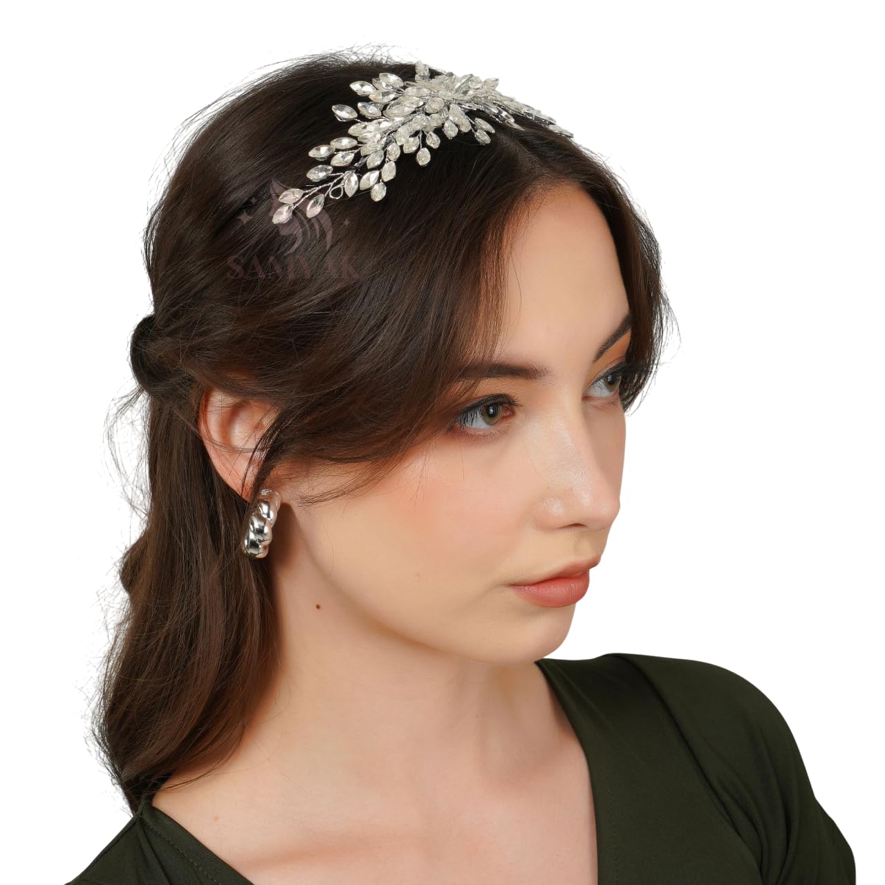 Samyak 1 Pc Wedding Hair Pins Handmade Rhinestone Bridal Tiara Bridesmaid Hair Decoration Accessories (Gold) Samyak 1 Pc Wedding Hair Pins Handmade Rhinestone Bridal Tiara Bridesmaid Hair Decoration Accessories (Gold)