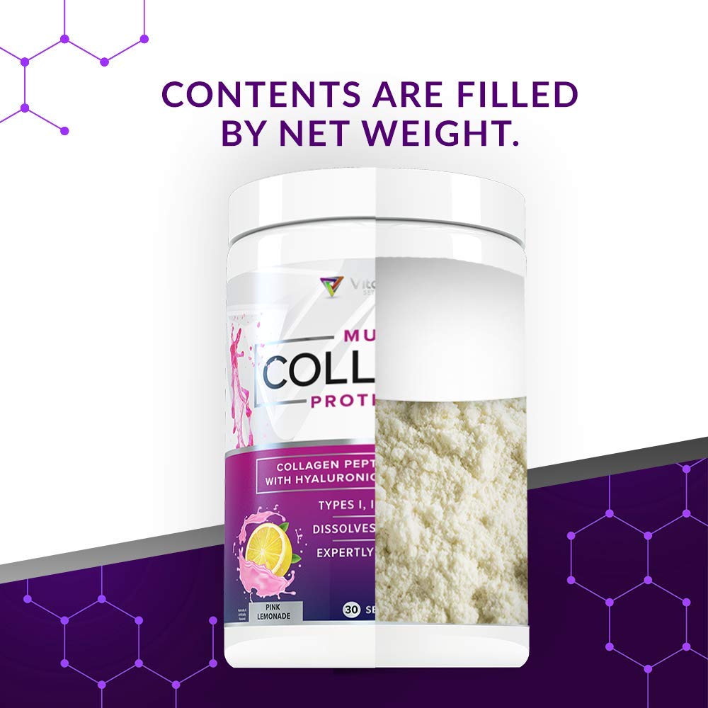 Buy Multi Collagen Peptides Plus Hyaluronic Acid and Vitamin C, Hydrolyzed Collagen Protein