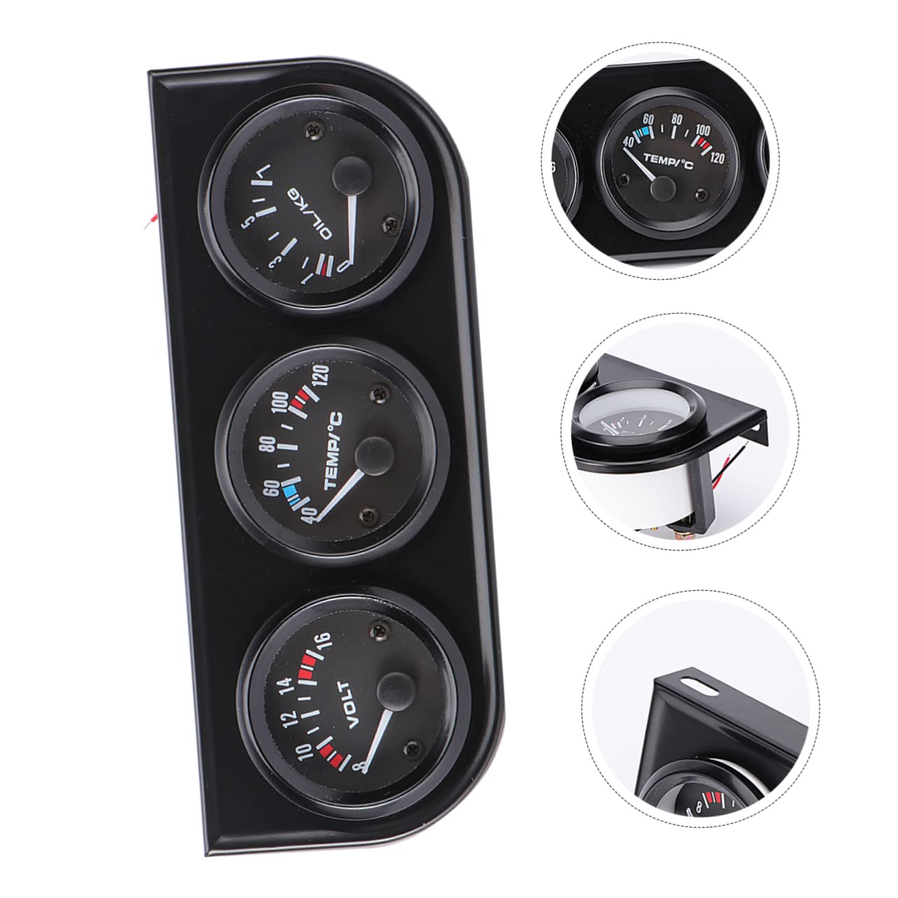 Mikinona 52mm Triple Kit Water Temp Gauge Oil Temp Gauge Temperature Oil Pressure Gauge Sensor Water Temperature Gauge Car