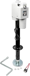 Biltek 3500lbs Electric Power Trailer Tongue Jack + Waterproof Storage Cover for RVs, Trailers, Campers, Utility or Boat Trailers - White