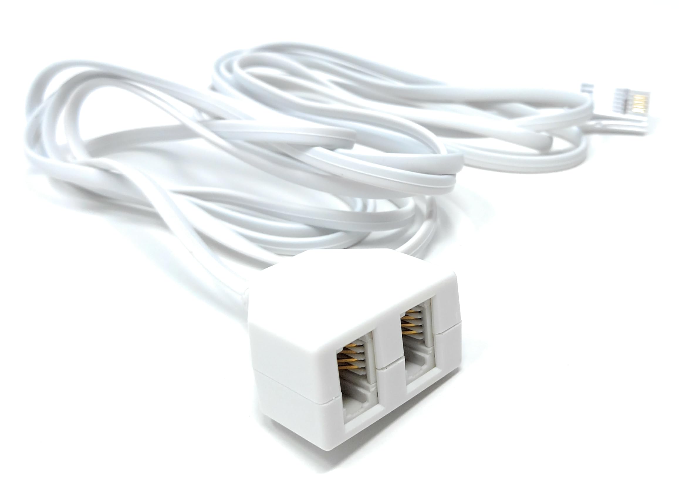 DRUT 3m Twin BT Extension Lead, One BT Jack to Two Sockets, Double Telephone Splitter Cable 10ft, 3 meters - Image 3