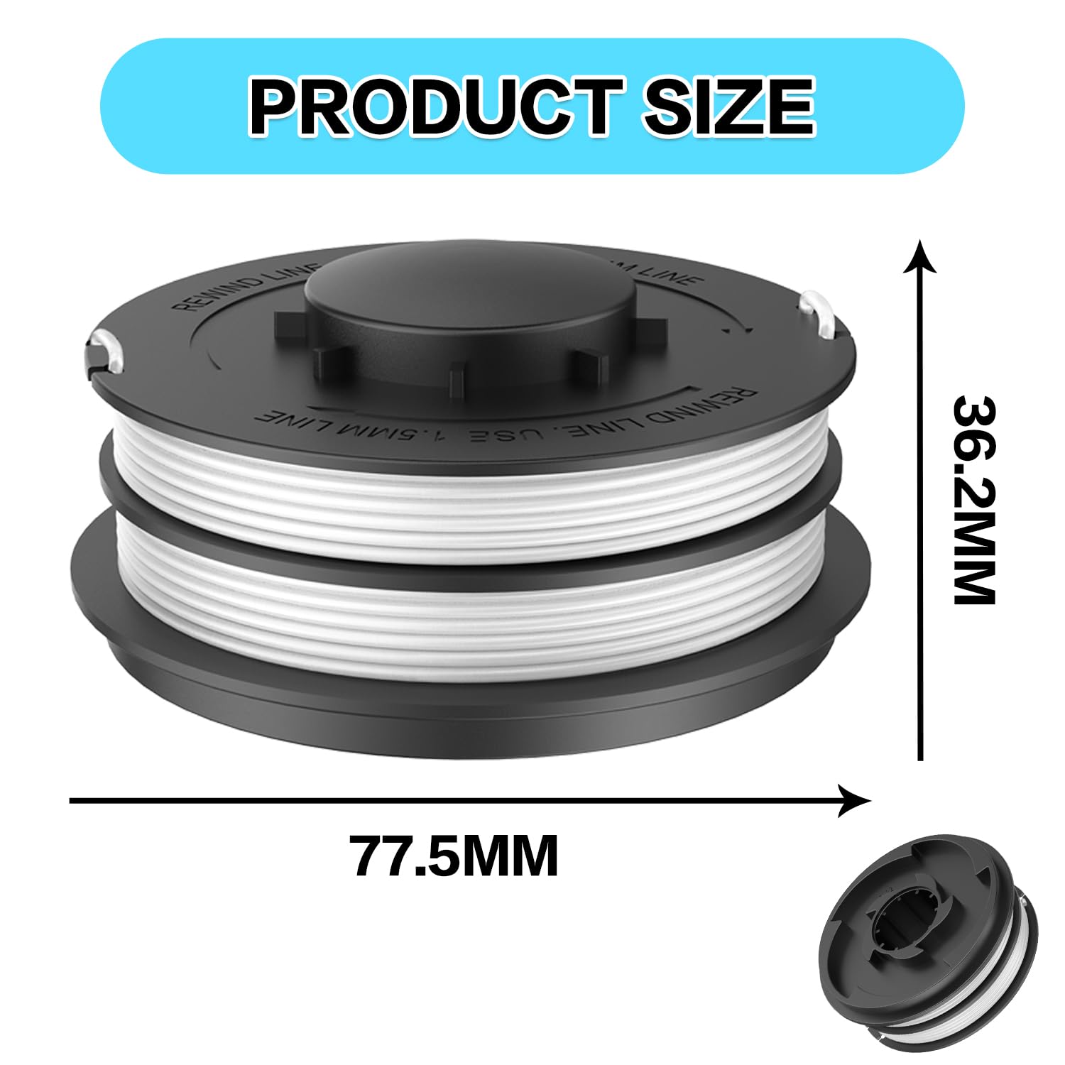 3 Bobinas De Repuesto Para Recortadora Einhell CG-ET4530 | Hilo Doble 1,65 Mm X 10 M | Sistema Autoalimentado | Nailon Y ABS Resistentes