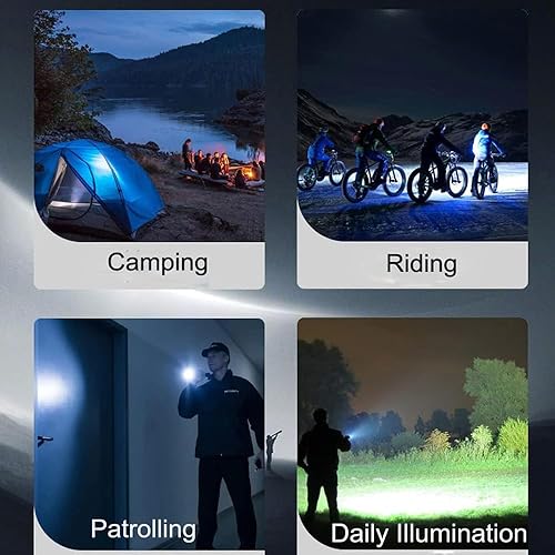 Miniatura 7 de WINDFIRE Linterna LED XHP110 más brillante, potente 120000 lúmenes, recargable por USB, linterna zoomable, 5 modos, táctica, impermeable, linternas