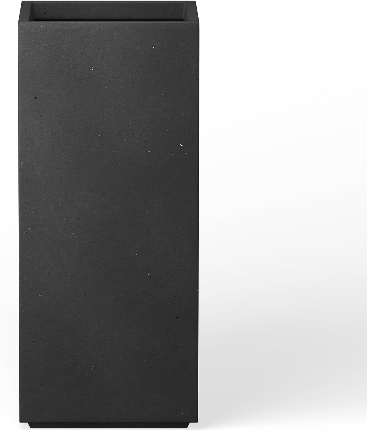 Kante 23.6" H Tall Rectangular Concrete Planter, Modern Square Diameter Plant Pot with Drainage Hole and Rubber Plug for Indoor Outdoor Home Patio Garden, Black Black 23.6" H