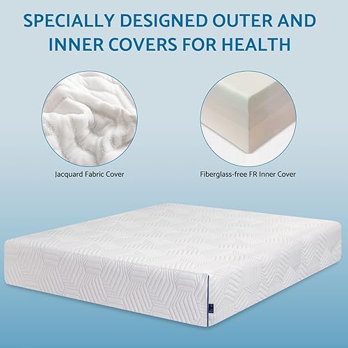 Miniatura 5 de LIFERECORD Colchón individual de espuma viscoelástica de gel de 8 pulgadas para una cama de sueño fresca en una caja, alivio de presión, colchones