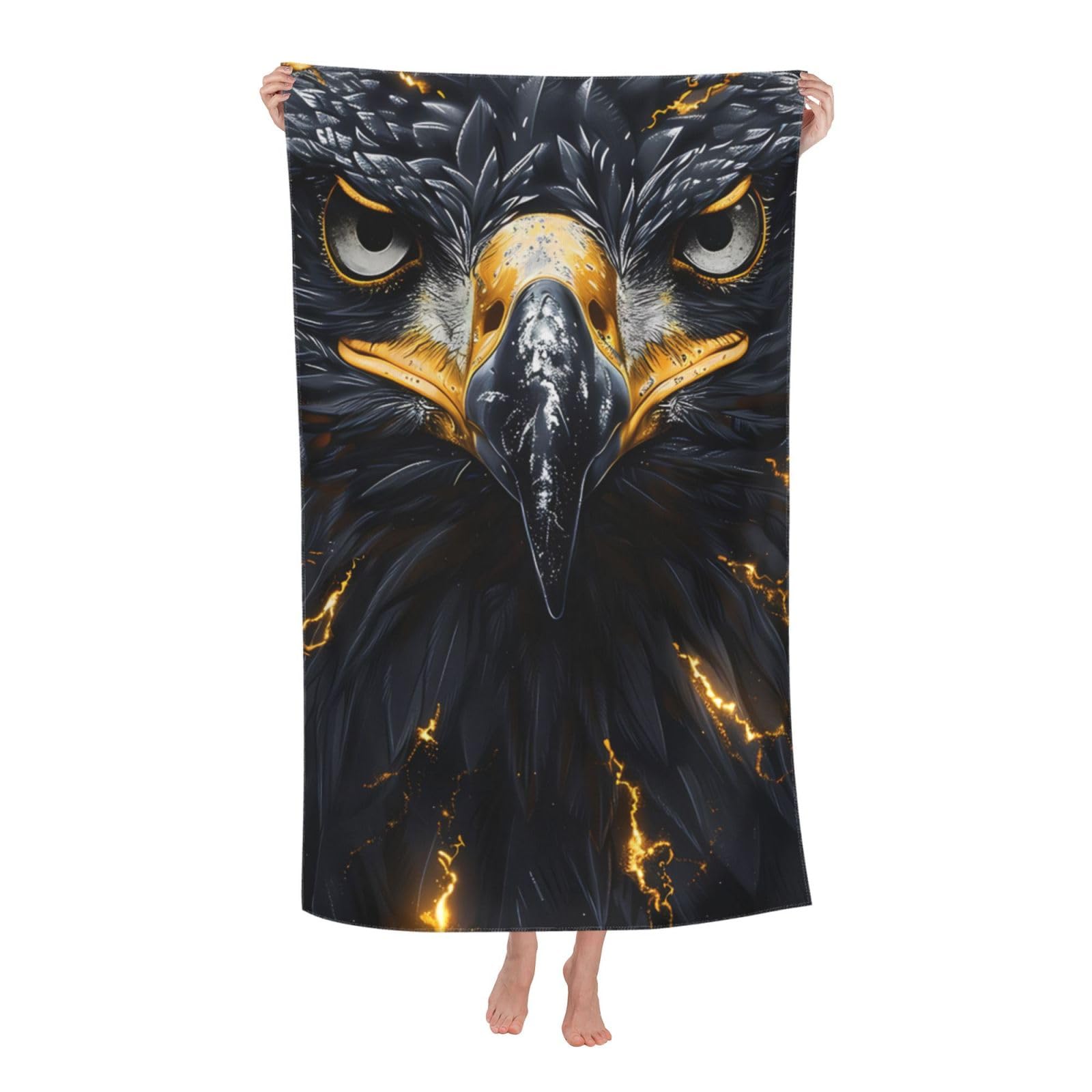 LSRCPD Beach Towel Eagle Thunder Microfiber Beach Towels Blanket Oversized Tropical Big Extra Large XL Pool Towels Quick Dry Sandproof for Women Girls Kids