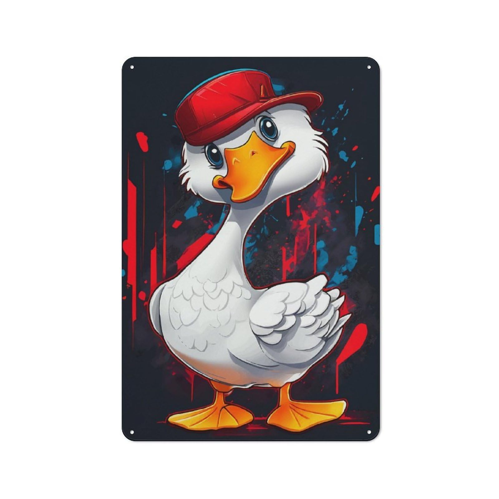 Country Country Metal Sign 30x20cm Featuring Cool Funny Duck Goose, Rustic Kitchen Decor for Cottage, Kitchen, Hallway Or Breakfast Nook