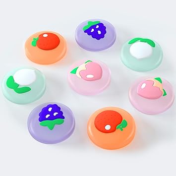 Fintie Joystick Cap for Nintendo Switch & Switch Lite - 4 Pairs (8pcs) Soft Silicone Cover Thumb Grip Caps with Portable Storage Box for Joy-Con Controller, Colorful