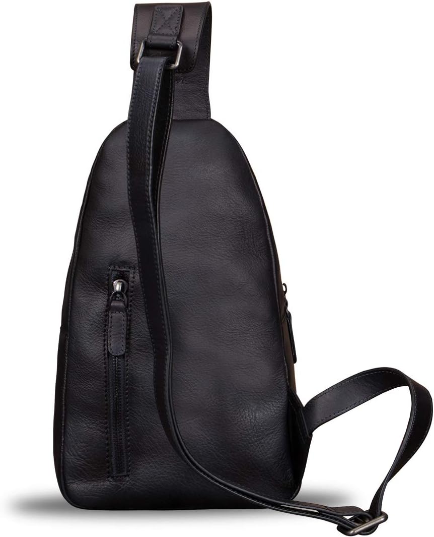 IVTG Genuine Leather Sling Bags for Men and Women Chest Shoulder Backpack Handmade Crossbody Motocycle Daypack - Image 3