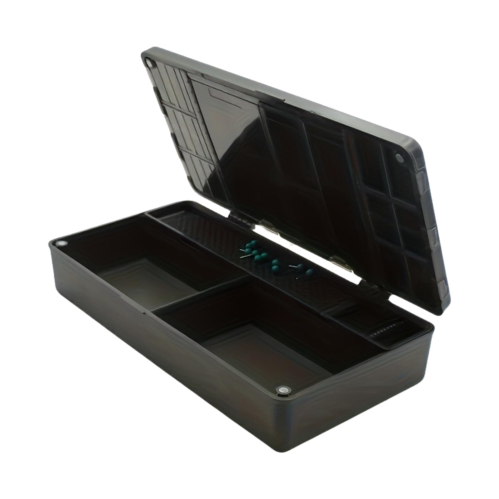 Caja de aparejos de pesca con pasador de aparejo, caja de almacenamiento de aparejos de pesca, contenedor de accesorios de pesca, caja de almacenamiento fácil de transportar