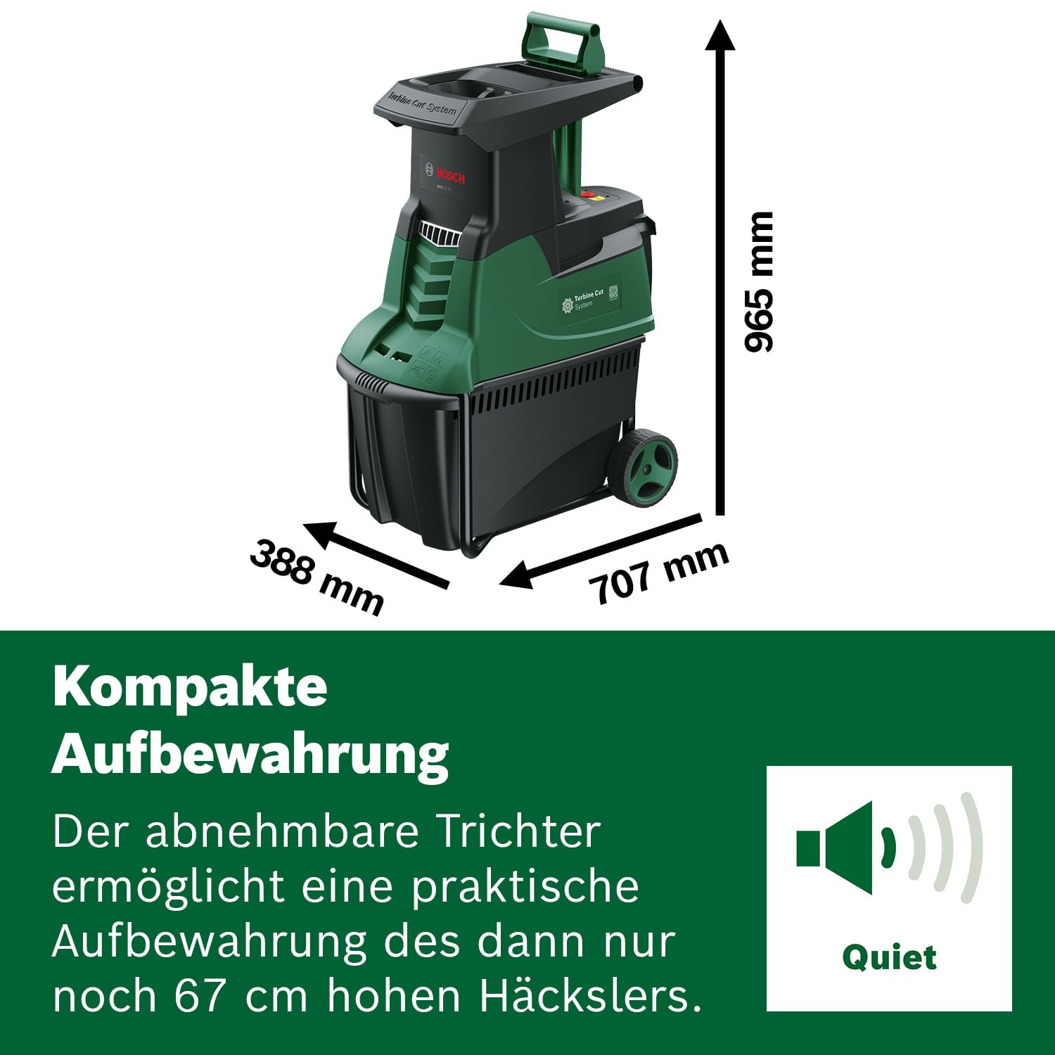 Bosch AXT 25 TC Turbinenhäcksler 2500 W Fangbox 53 l