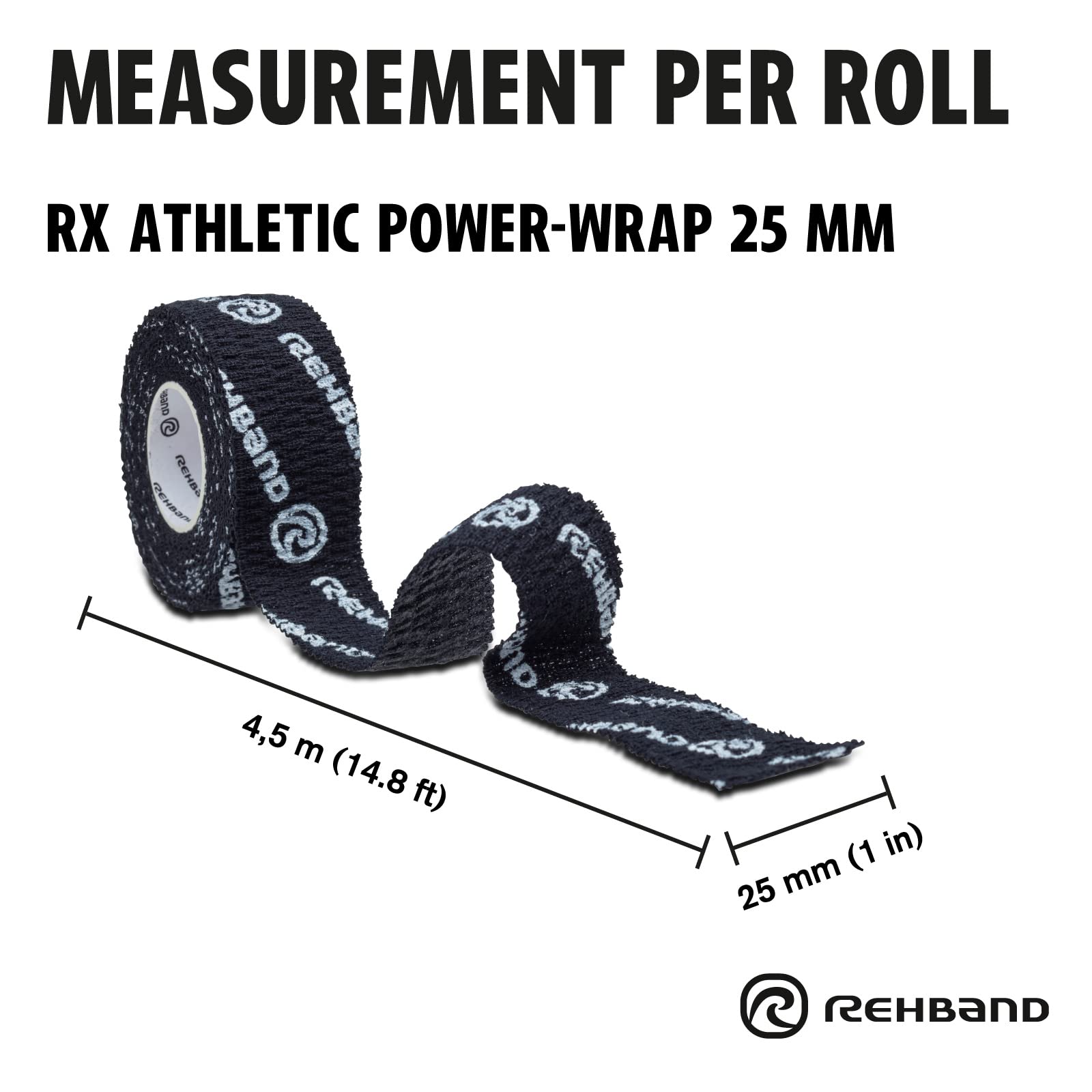 Rehband rutschfestes Hook Grip Tape 4,5 m, Daumentape für Crossfit, Powerlifting & Gewichtheben,100% Baumwolle