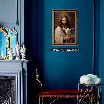 イエス・キリストの肖像画 照明付き ヴィンテージ イエス・キリストの肖像画 照明付き ヴィンテージ Amazon.co.jp