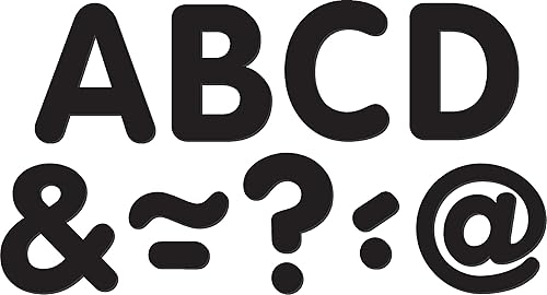 Miniatura 4 de Letras magnéticas clásicas negras TCR77188 letras de 2 pulgadas x 87 piezas