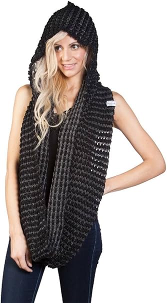 みゅ Puff Round Scarf Hoodie BLACK PADDED HYBRID HOODED SCARF - BLACK | COS