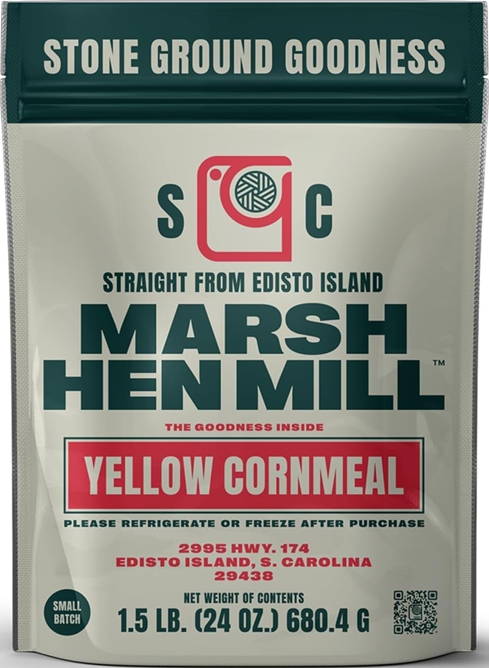 Marsh Hen Mill Stone Ground Yellow Cornmeal | Premium Heirloom Corn Flour | All Purpose Flour For Baking & Cooking | Consistent Results | Grown on Family Farm | Stone Ground Cornmeal | 24 Oz Pack