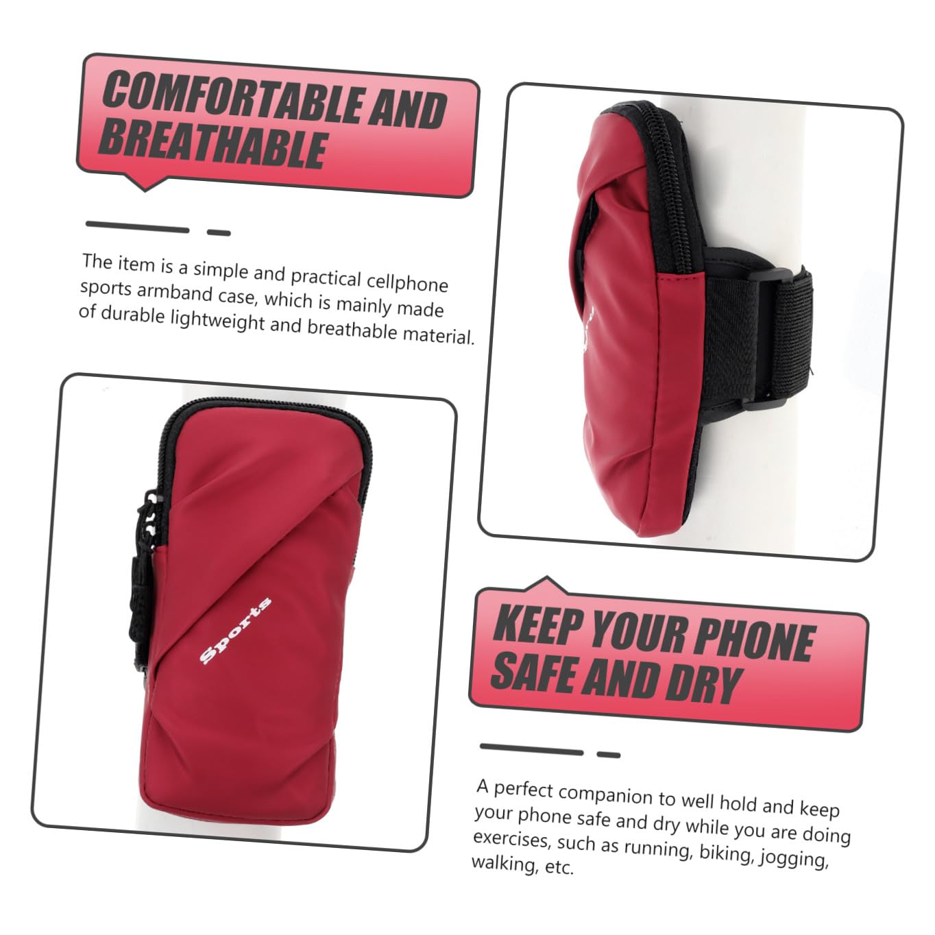 Uonlytech 3pezzi Armband Per Braccio All Accessorio Per Fitness e Running Design e