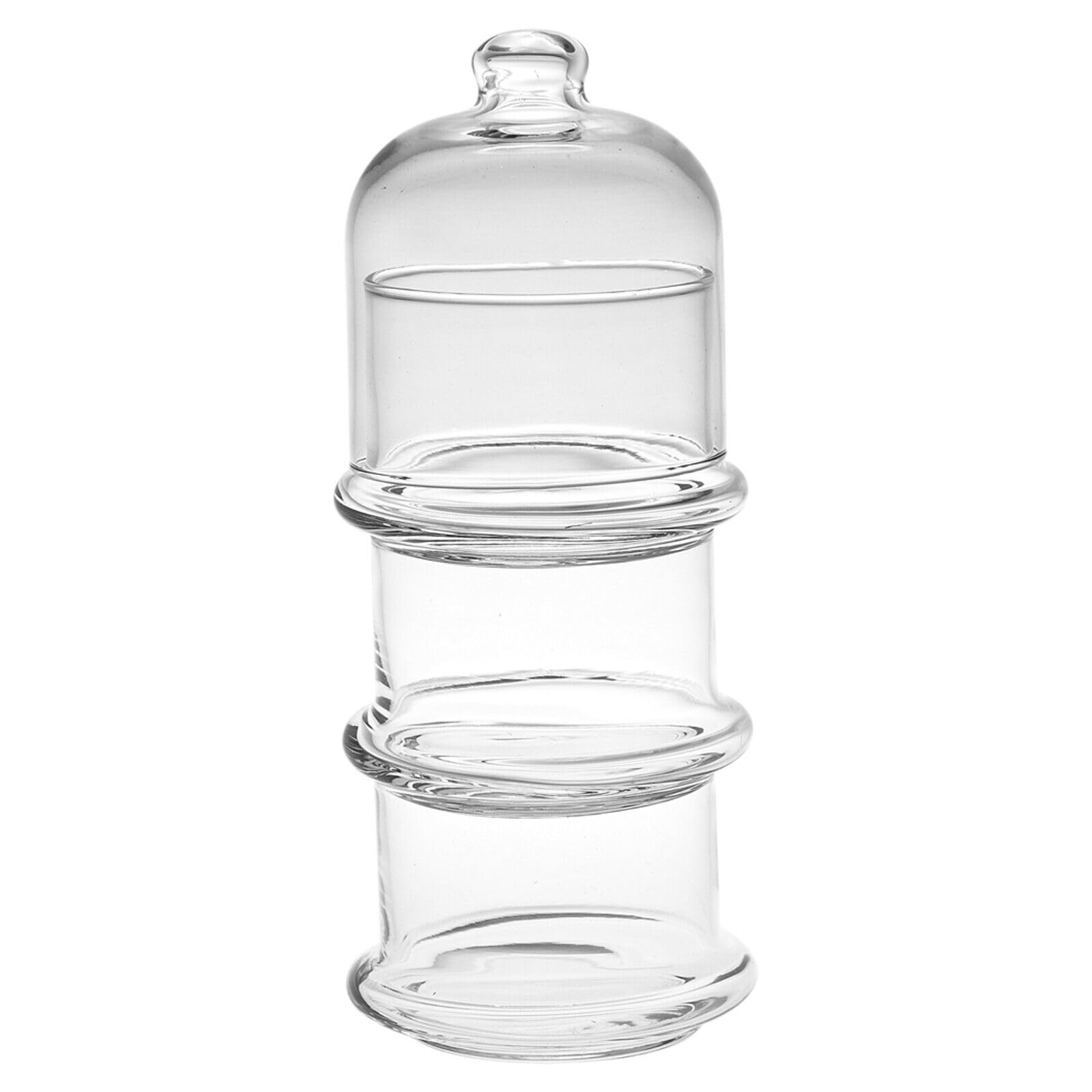 Queensway Home & Dining 3 Tier Clear Glass Display Snacks Candies Chocolate Dish Bowl Jar with Dome Lid