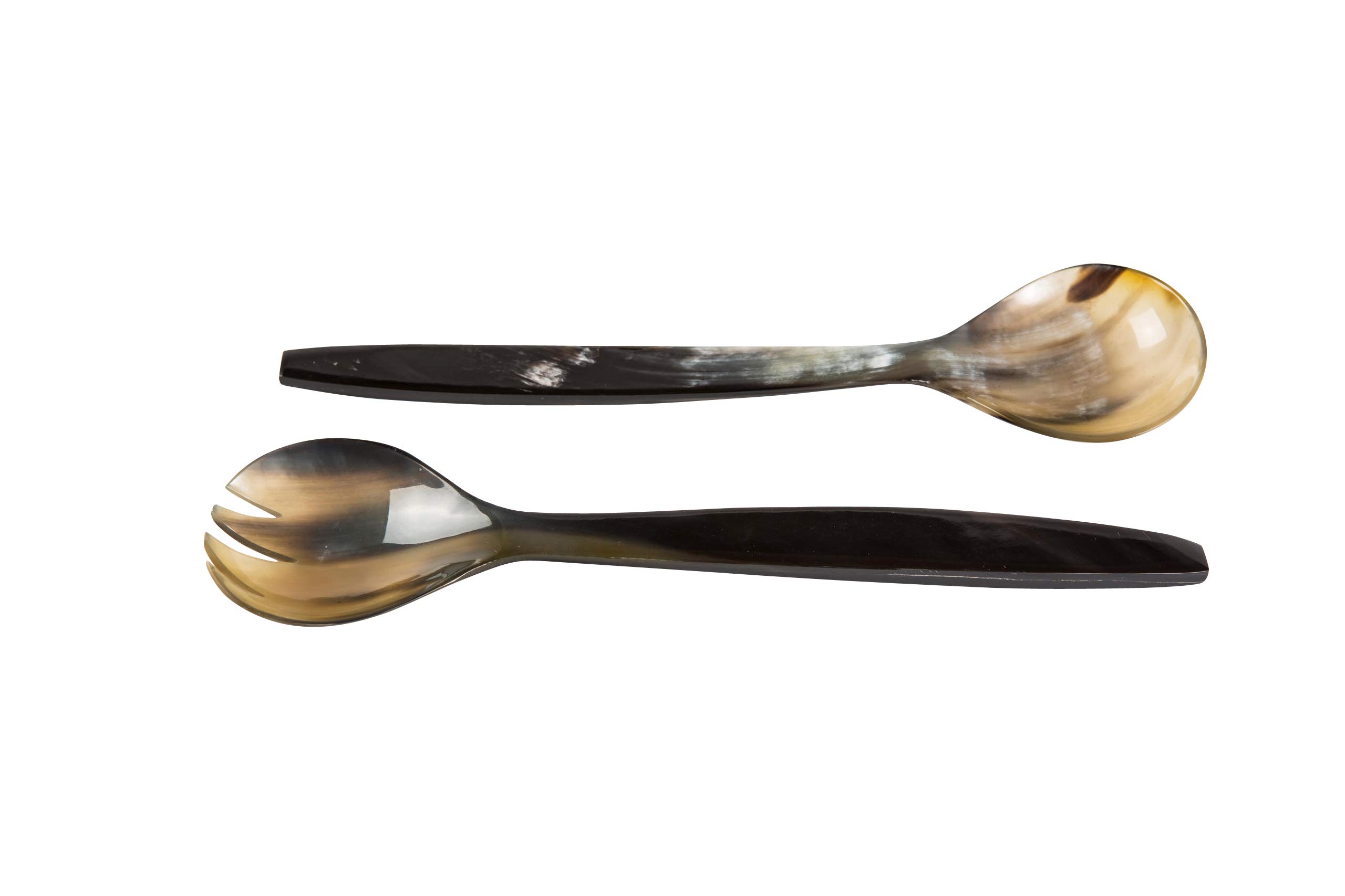 Elegantes Salatbesteck Horn Soraja (Salat - Gabel, Löffel) 2-teilig