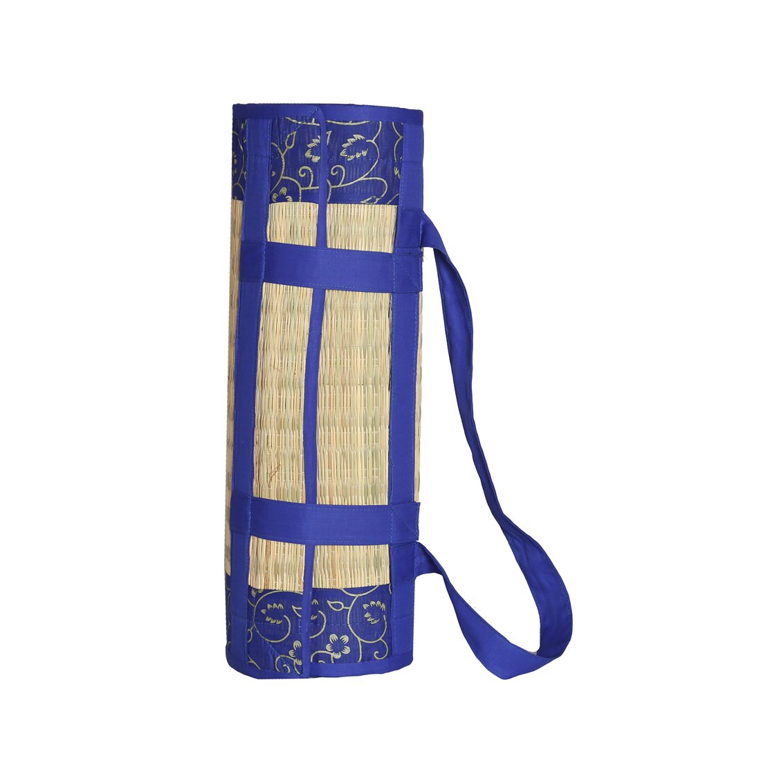 Kala Darshan Crafts Bazaar Printed Chatai (Blue, Bamboo Natural Grass With Foam, 2X6 Feet)