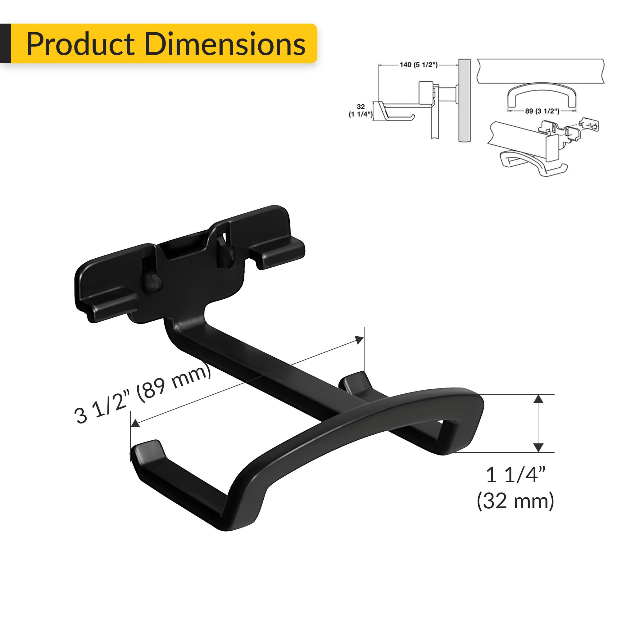 Brixwell QIHL-003 Shoe Hook, Wall Mount System Black Finish