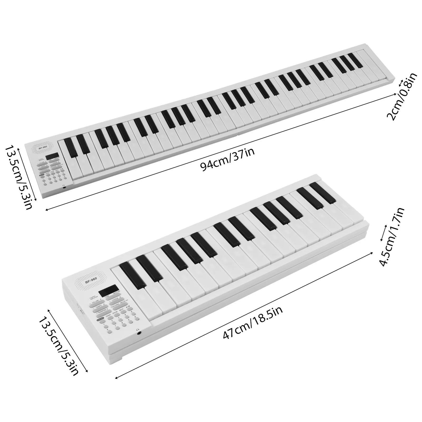 Pianino Elektroniczne 61 Klawiszowa Składana Klawiatura Elektronicznego Pianina Wielofunkcyjnego Z Wyświetlaczem LED