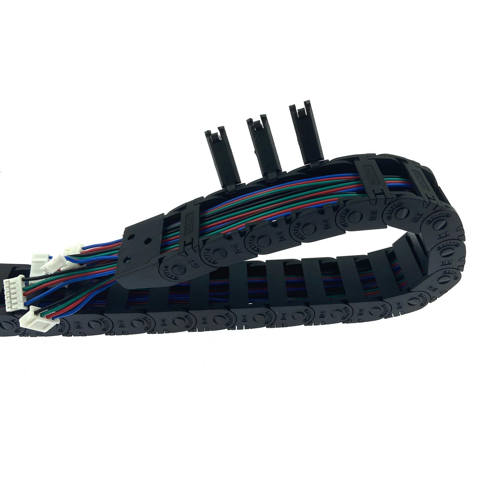 3D-Drucker-Teile, offene Schleppkettenbrücke, Drahtträger-Werkzeuge, Kunststoff-Nylon-Drahtbrücke, außen offen, mit Endanschlüssen, 10 x 11, 1 m(1PCS,10x15x1000mm)