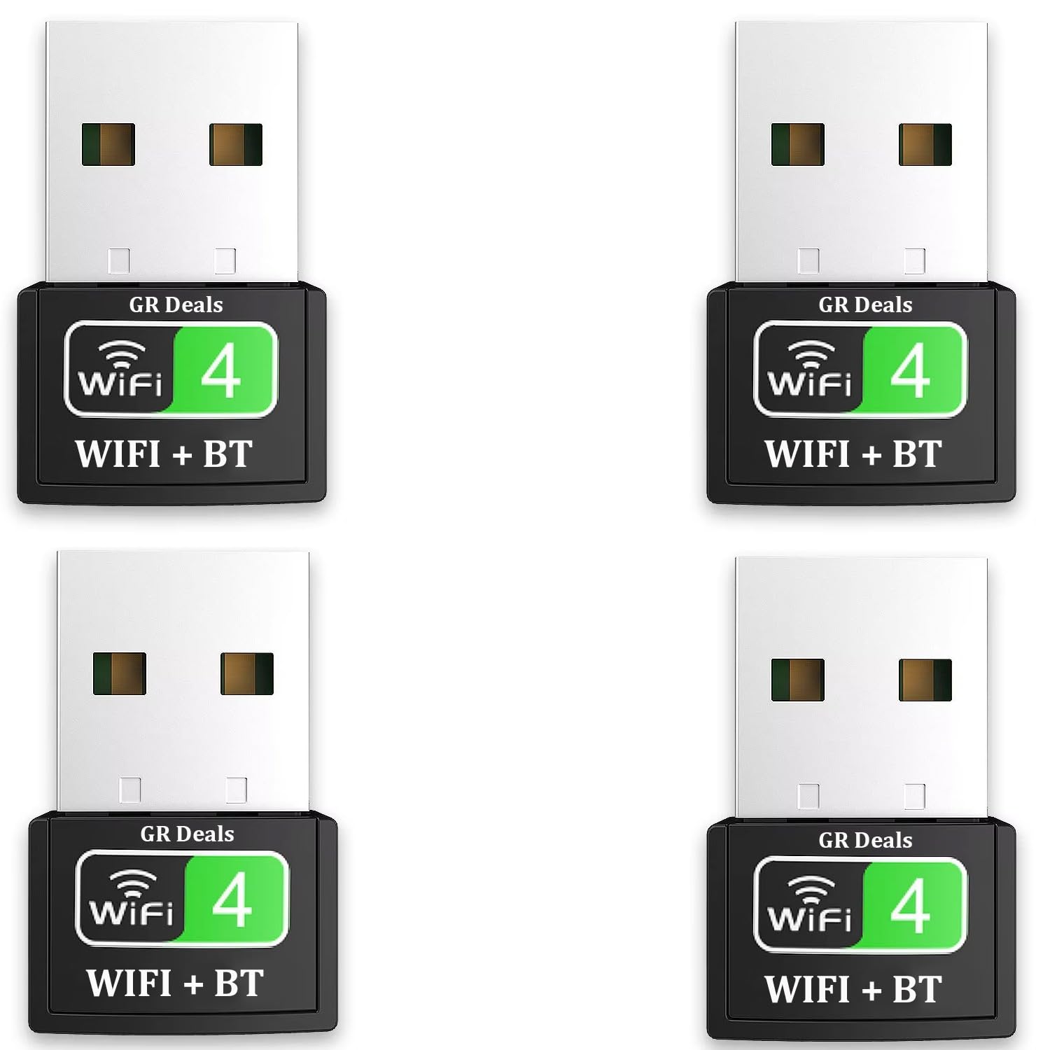 2 in 1 Wireless BT WiFi Dongle, Dual Band Bluetooth 4.2 & WiFi Adapter for PC/Laptop/Desktop, Up to 150 Mbps, 4.2GHz, USB Interface. Black. (Pack of 4) 2 in 1 Wireless BT WiFi Dongle, Dual Band Bluetooth 4.2 & WiFi Adapter for PC/Laptop/Desktop, Up to 150 Mbps, 4.2GHz, USB Interface. Black. (Pack of 4)