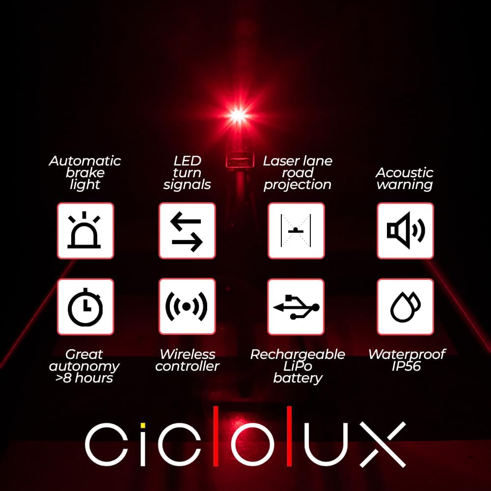 Urban: Una luce posteriore ultra-intelligente e senza fili per ciclisti urbani, con luce di posizione, indicatori di direzione, laser di sicurezza e campanello integrato