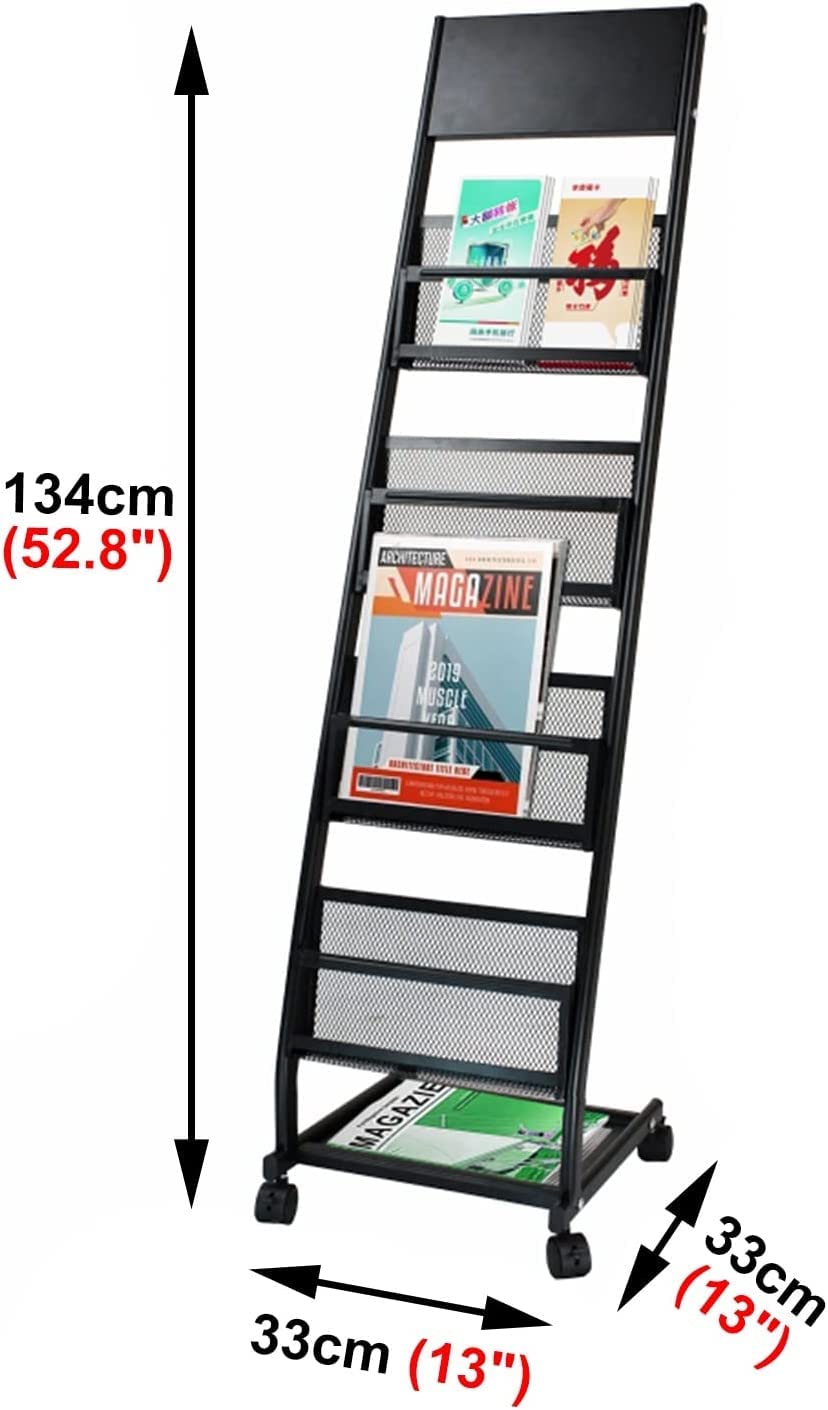 Revistero De Pie, Revistero, 4 Ruedas, Portaperiódicos, Portacartas, Archivadores Delgados, Organizadores, Soportes para Salas De Espera, Vestíbulos Y Áreas De