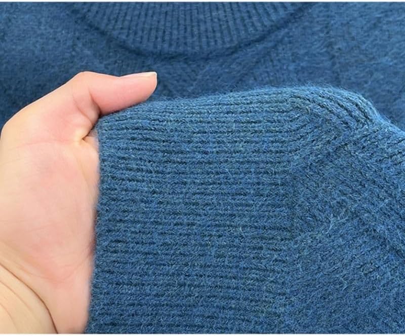 Men's Knitted Base Sweater Casual Semi High Neck Sweaters