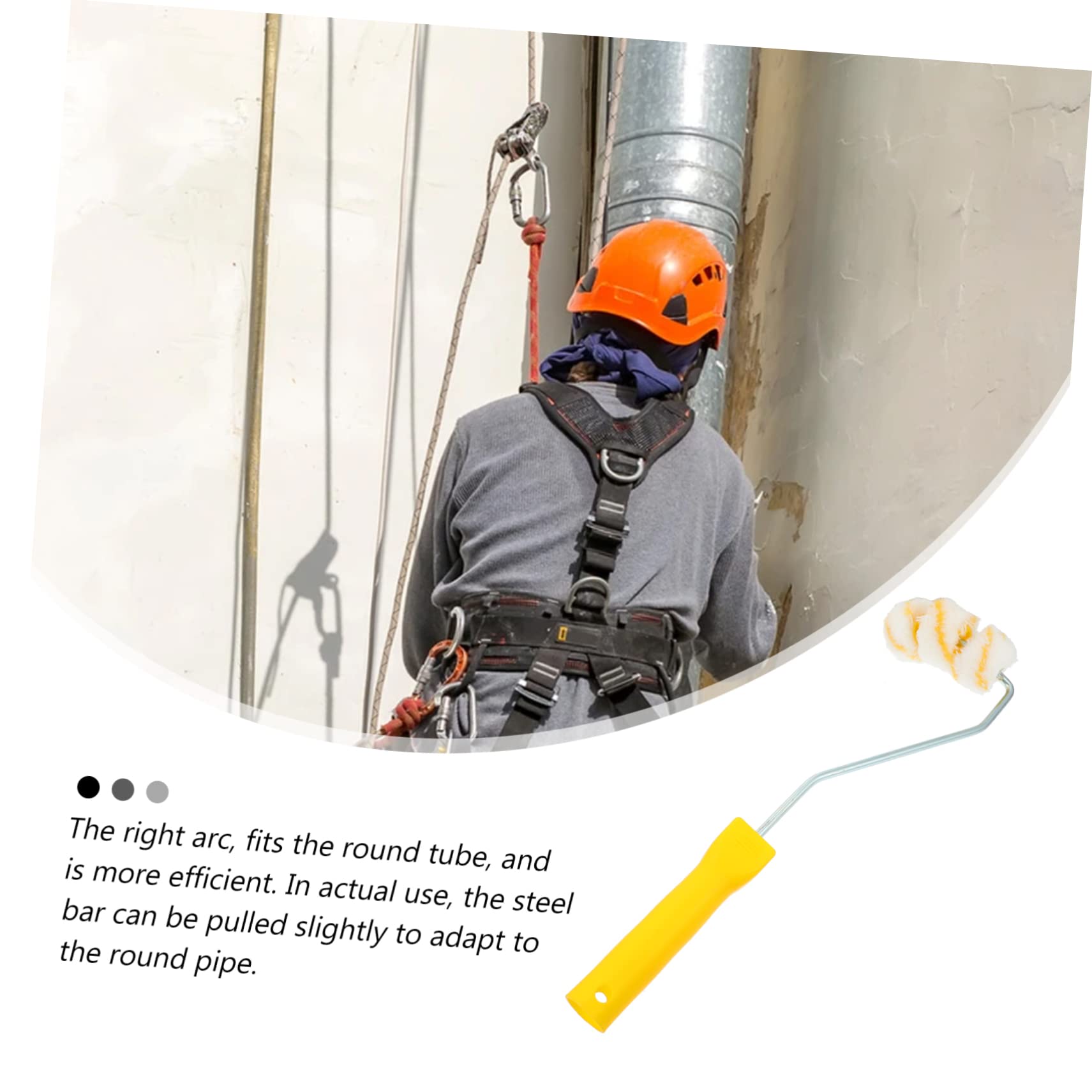 Ipetboom 2piezas Rodillo De Pintura Para Tubos Recambio Cepillo De Pintura Para Tuberías De Gas Incendios Herramienta De Ruedas y Mango Resistente