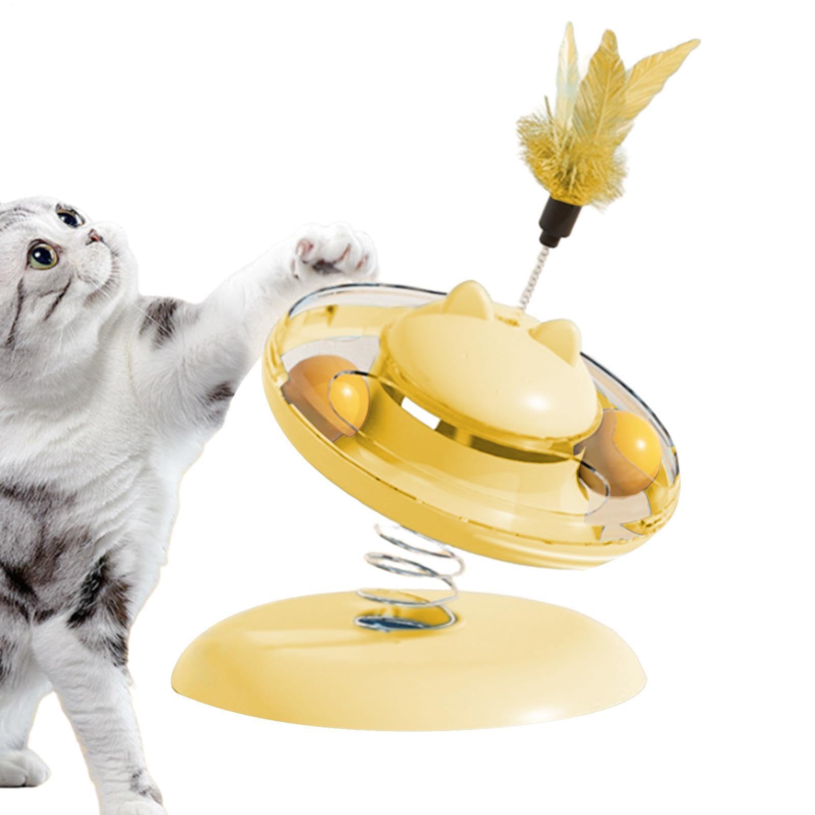 Jouet à friandises pour chat avec circuit de balle et base antidérapante