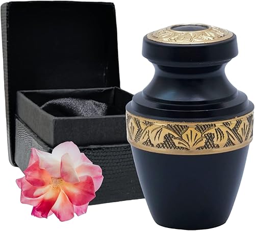 Home Elm Grecian - Urna de recuerdo negra  Urnas de recuerdo hechas a mano para cenizas humanas, urnas funerarias para hombres y mujeres para