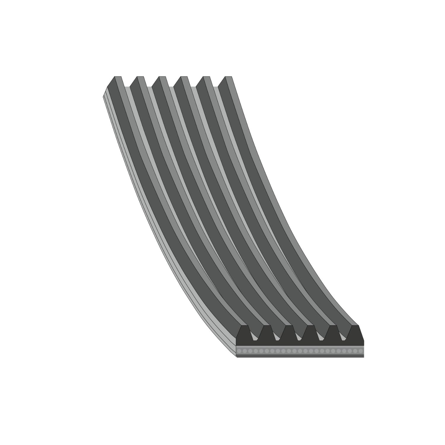 Multi-ribbed V-belt EPDM (ethylene propylene diene Monomer (M-class) rubber)