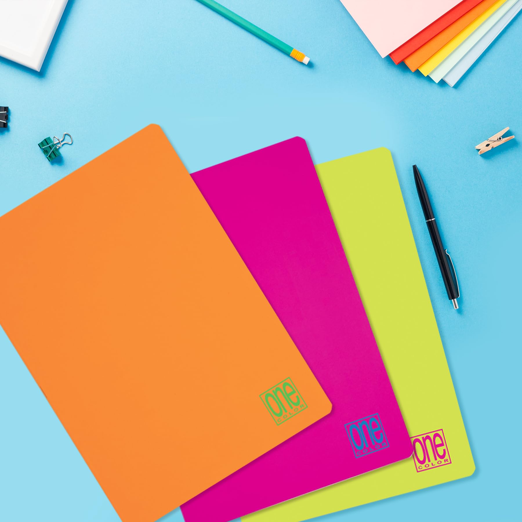 Blasetti One Color FLUO Quaderno A4 Maxi 10 Pezzi Carta 80gr Rigatura 5M Quadretti 5mm