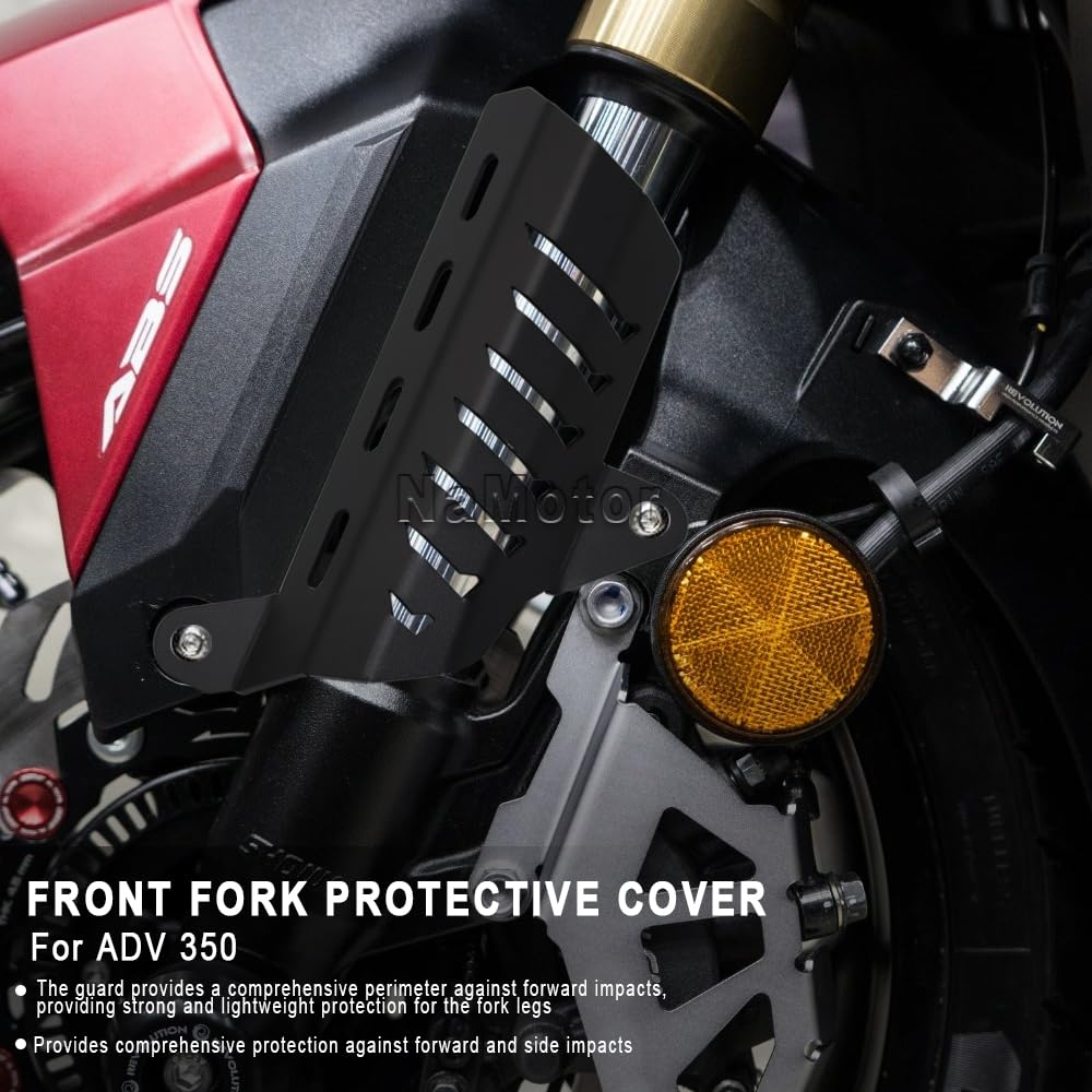 Protettori della forcella anteriore Copertura delle protezioni della forcella per motociclette Copertura protettiva dell'ammortizzatore ADV350 ADV 350 2023 (Nero)