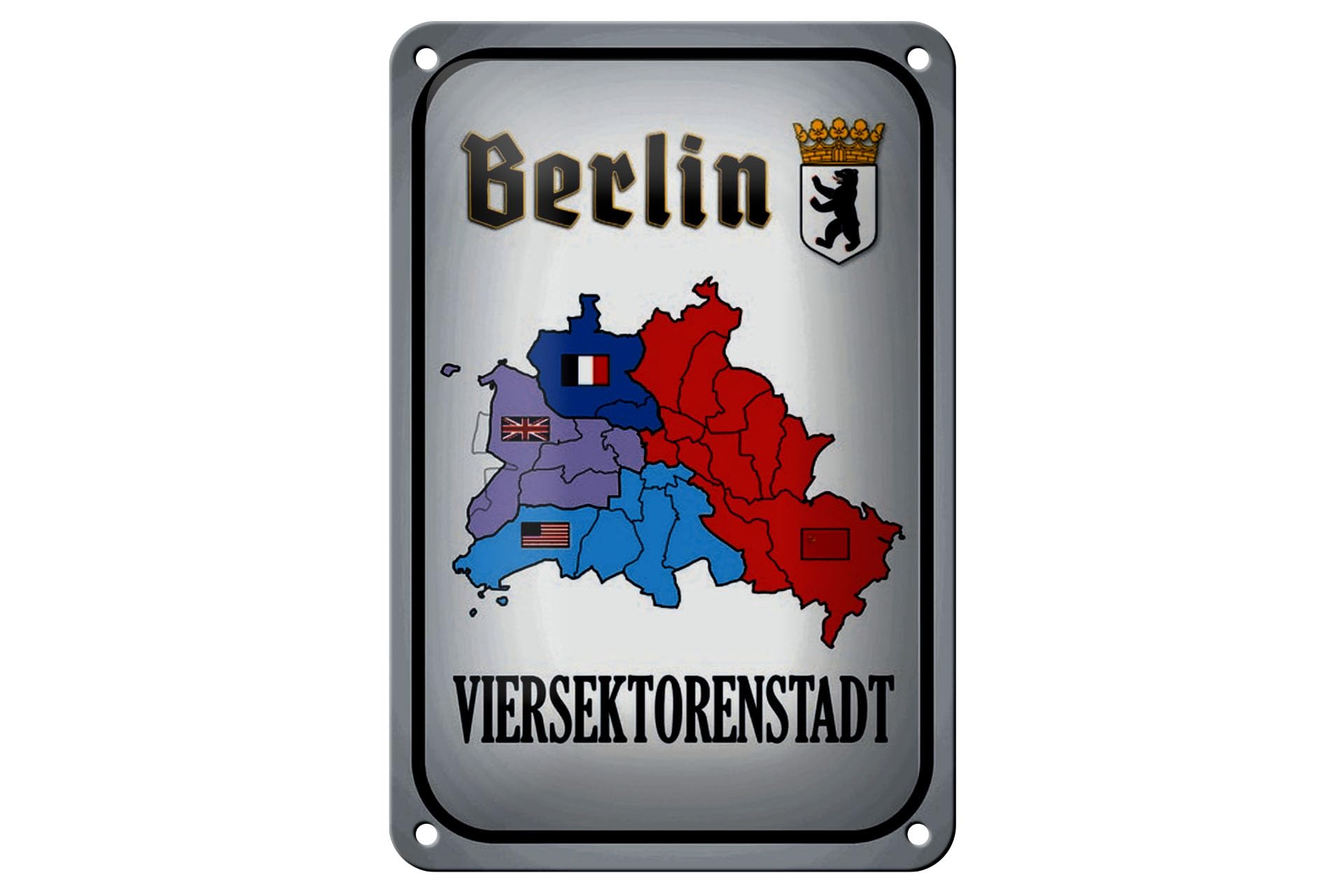Femer Girls Multicoloured Tin Sign With Saying 12 X 18 Cm Berlin Viersektorenstadt Metal Decorative Sign