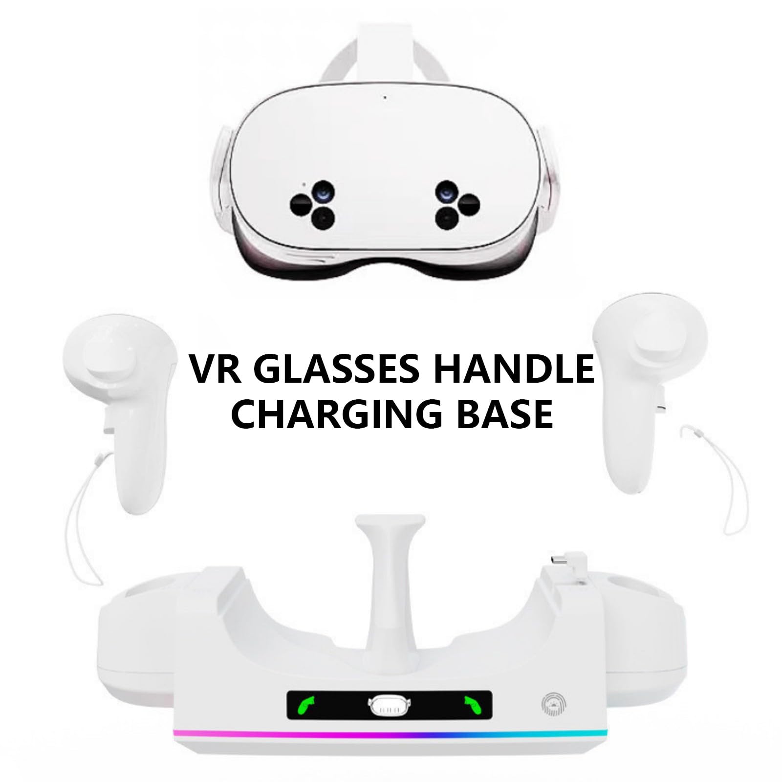 Base di ricarica per occhiali di realtà virtuale 3S e supporto di ricarica per controller con piedini antiscivolo resistenti per stabilità
