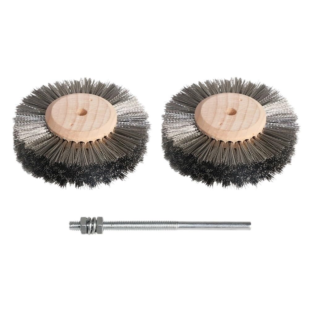 2 szt. Szczotki tarczowe ze stali nierdzewnej i mosiądzu 1/4 cala Trzpień wiertarski Polerowanie metalu 80 mm, 75 mm(75*6mm)