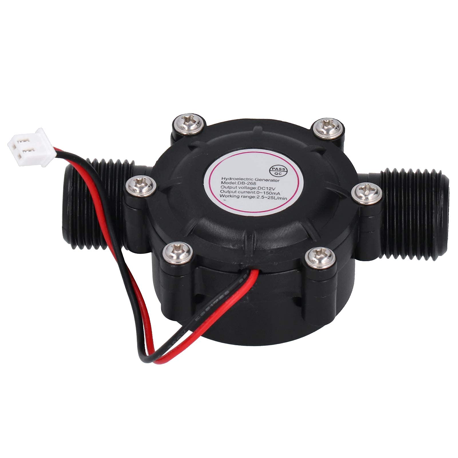Turbine Hydraulique Générateur de Turbine à Eau DB-268, DC 12V Micro-turbine hydraulique Générateur d'eauAvec Filetage Mâle G1/2in, Pour Douche Lumineuse, éCran de Douche LED