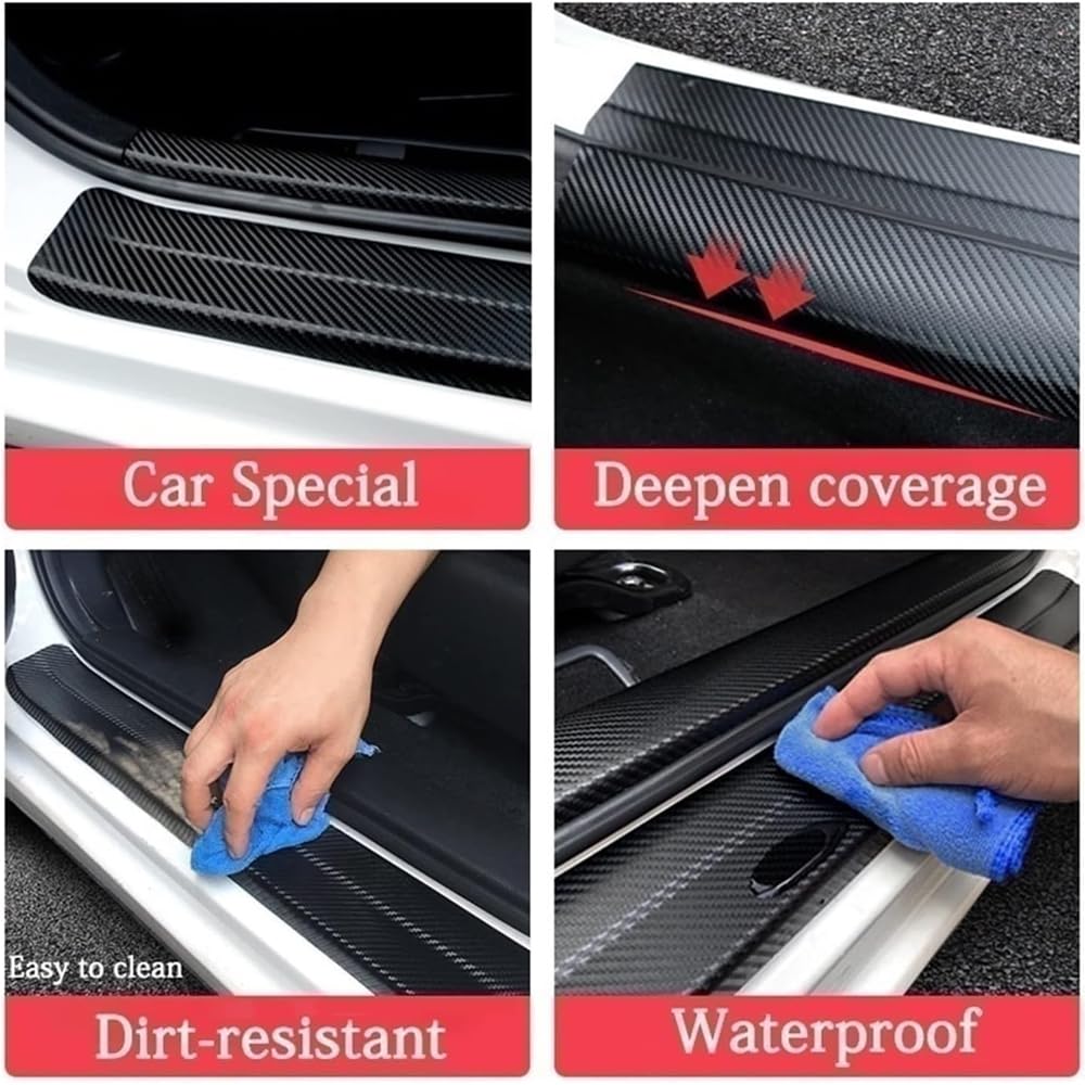 GTME Protezione Paraurti Posteriore per VW Tiguan R-Line 2019-2023, Banda Protezione Bordi Bagagliaio Anti Graffi, Black