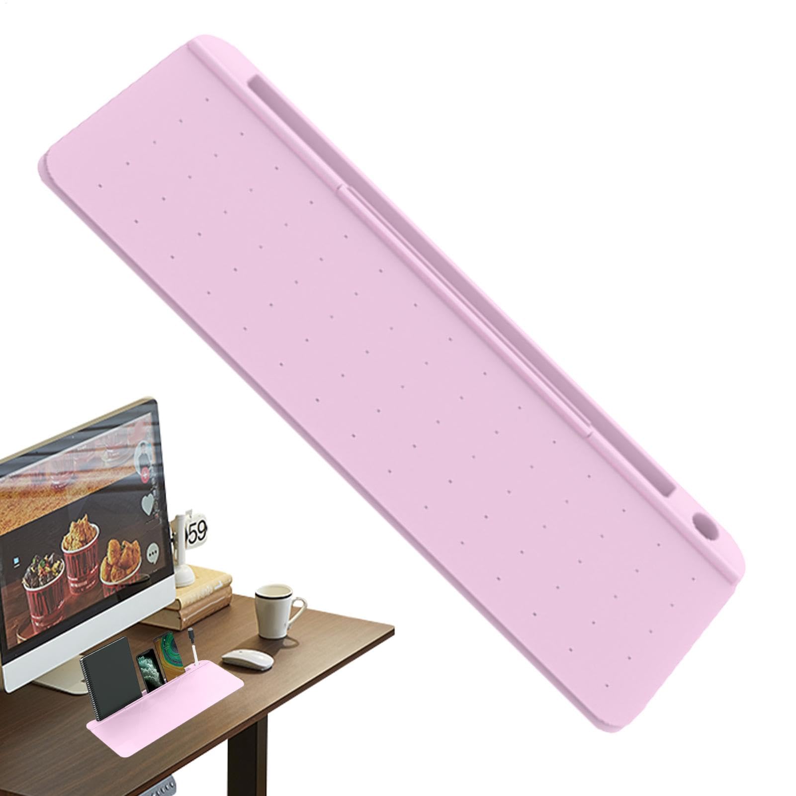 Lavagna in vetro cancellabile a secco, piccola lavagna cancellabile a secco, con cassetto, supporto per tastiera del computer per attività, appunti e appuntamenti, materiale scolastico | Organizer da scrivania con 3 pennarelli, supporto per tastiera per c