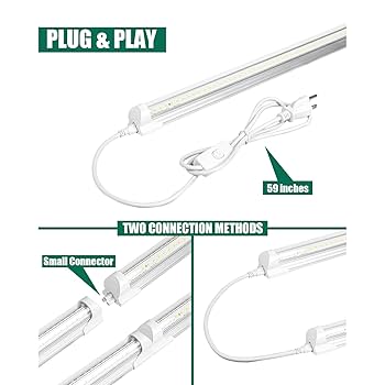 LPL  LEDライト 10 Pack 8FT 80W LED Shop Light, 5000K 12000LM Integrated